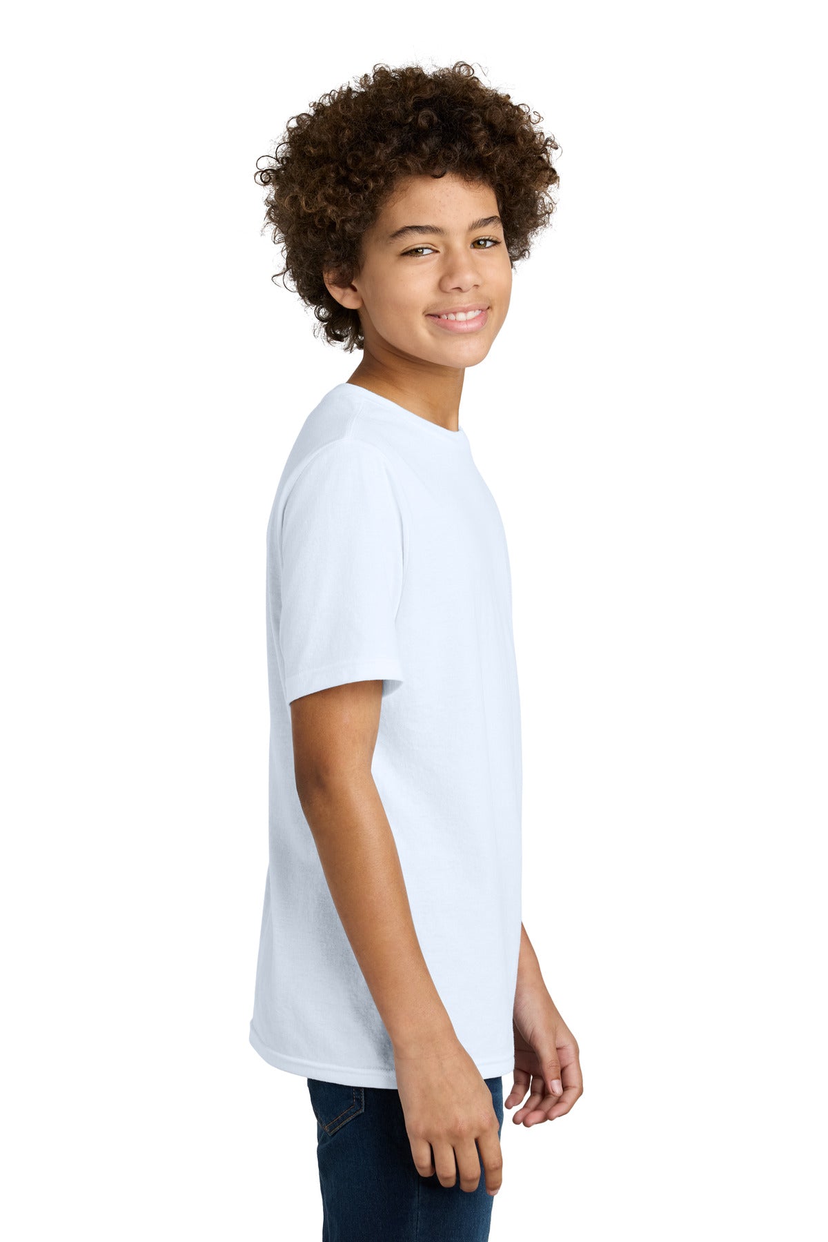 Port & Co Youth CVC Tee PC340Y - White - side