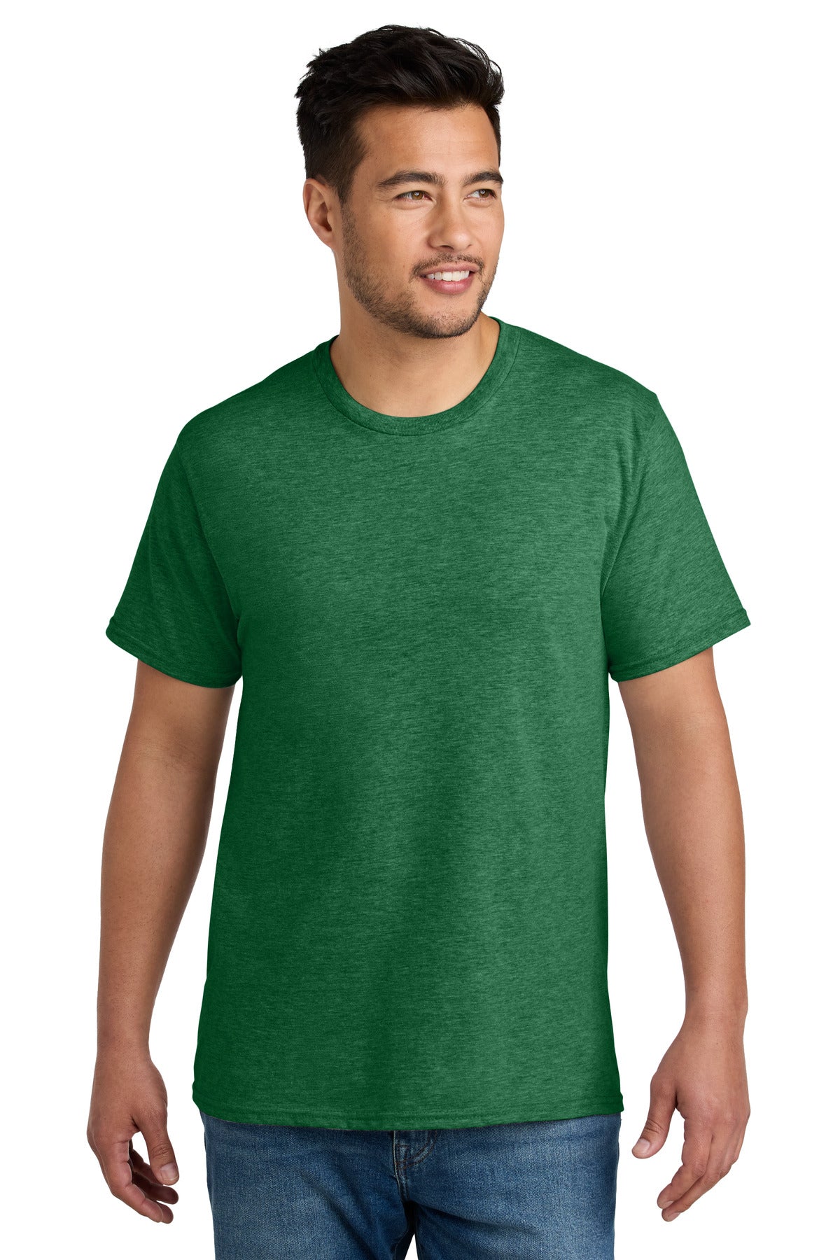 Port & Co CVC Tee PC340 - Athletic Kelly Green Heather - front