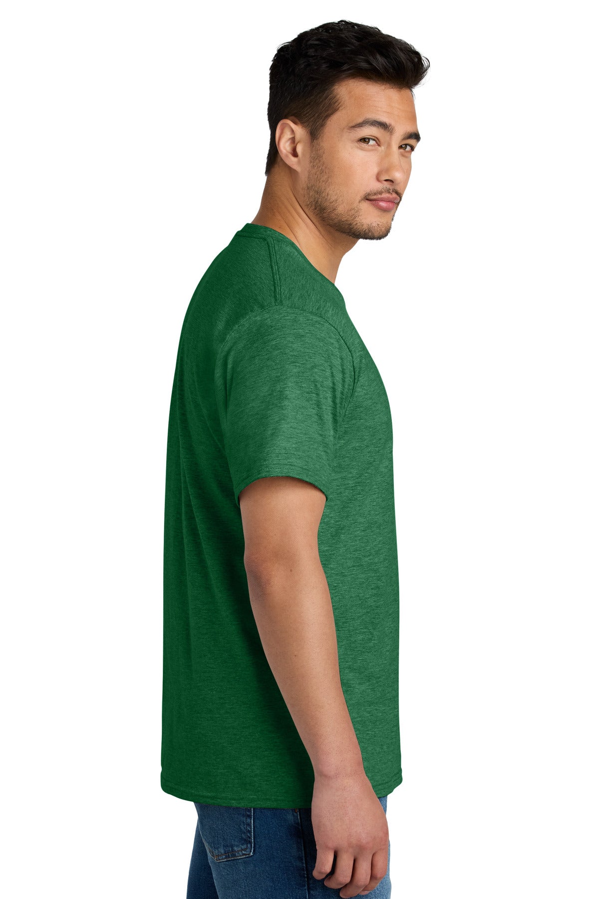 Port & Co CVC Tee PC340 - Athletic Kelly Green Heather - side