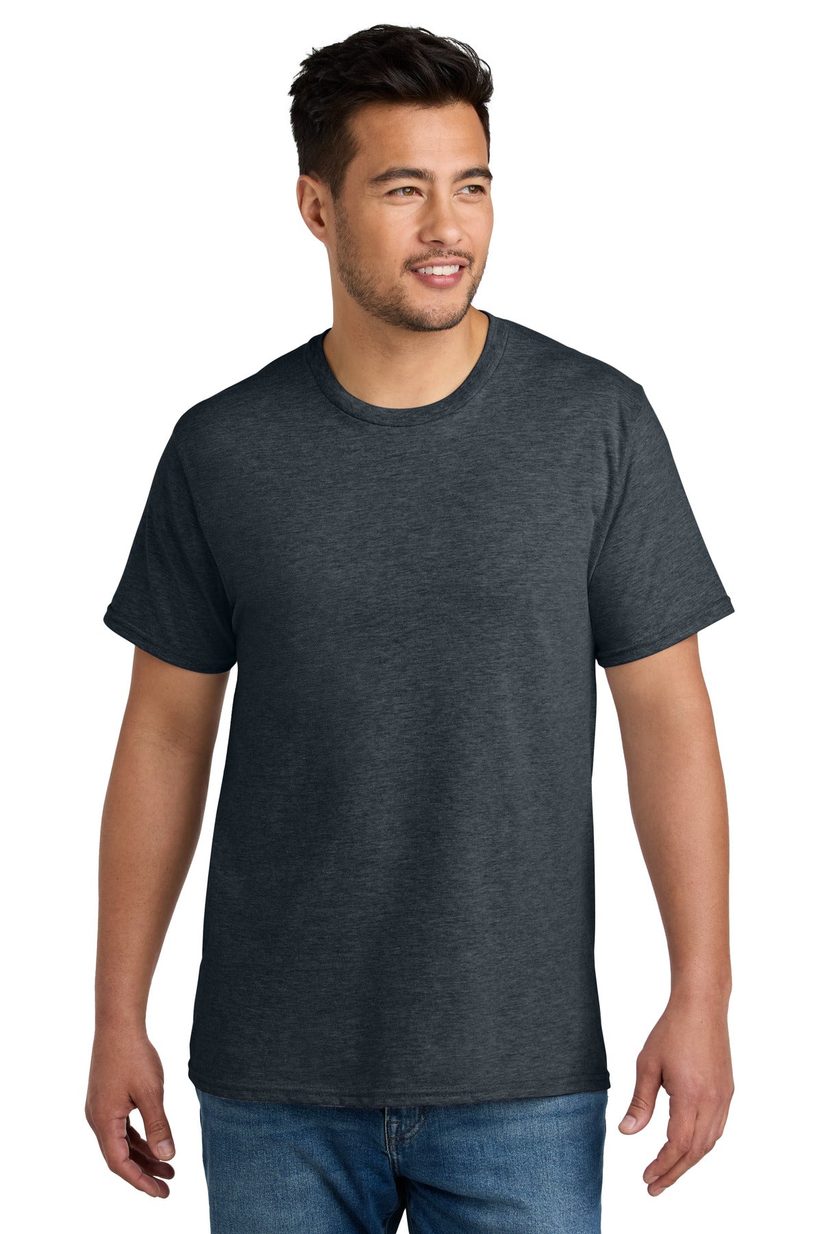 Port & Co CVC Tee PC340 - Dark Heather Grey - front