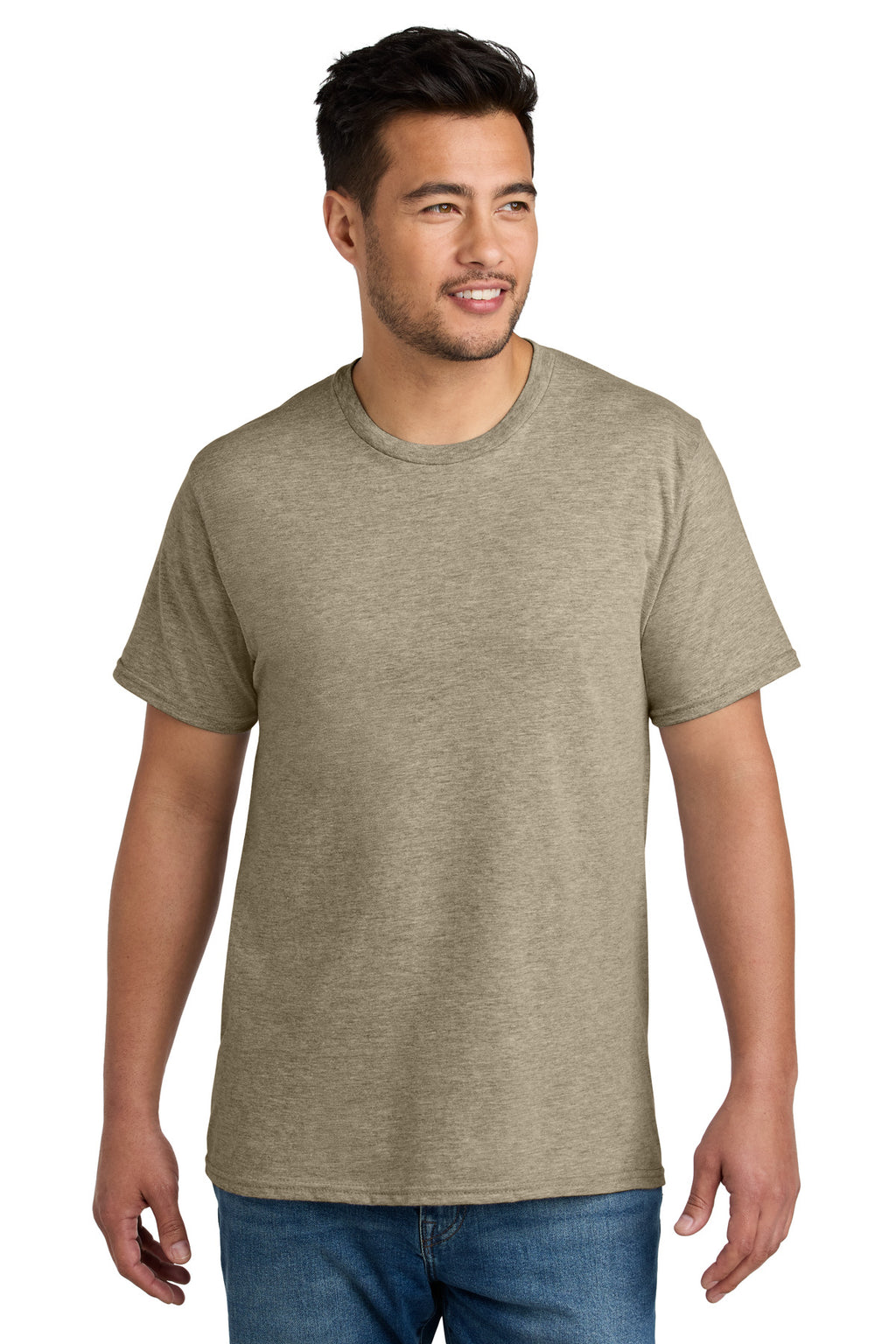 Port & Co CVC Tee PC340 - Desert Tan Heather - front