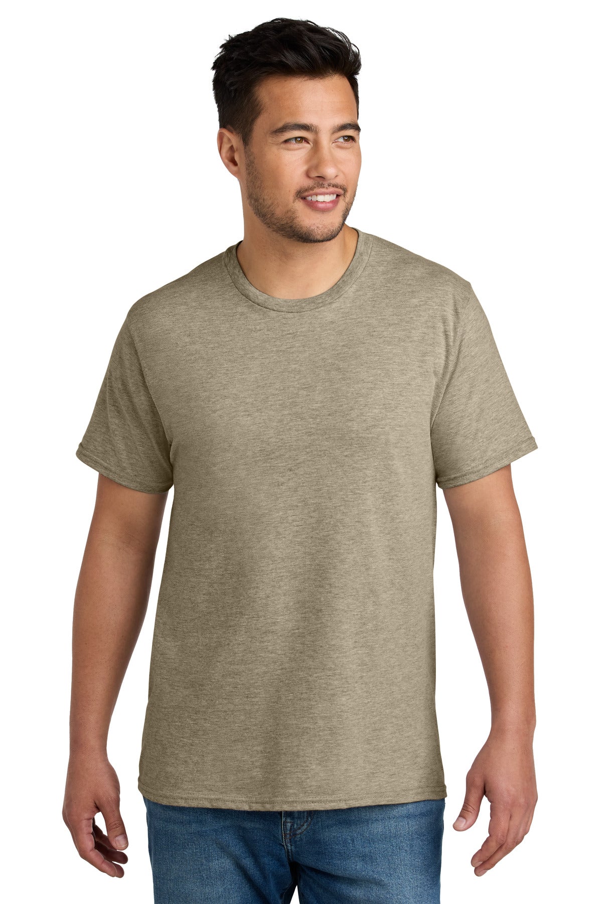 Port & Co CVC Tee PC340 - Desert Tan Heather - front