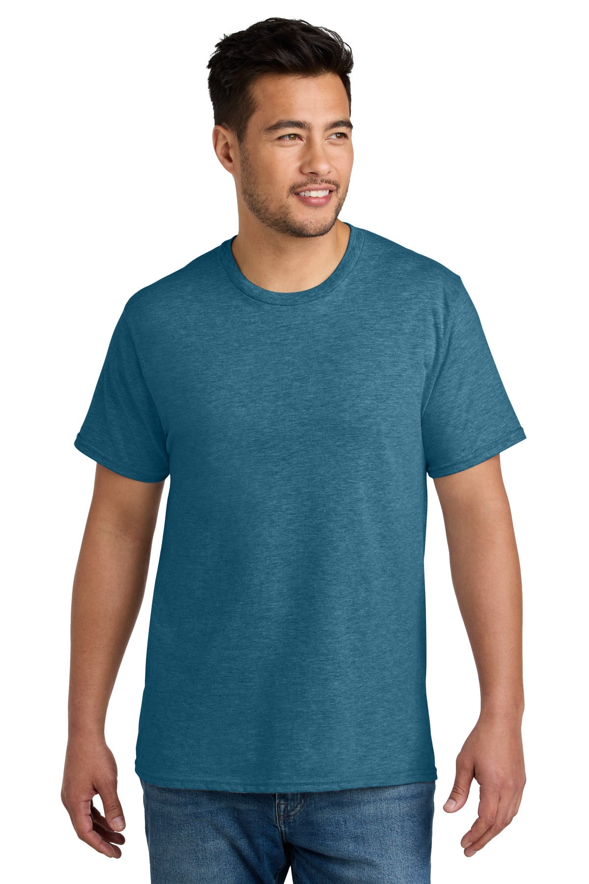 Port & Co CVC Tee PC340 - Mountain Blue Heather - front