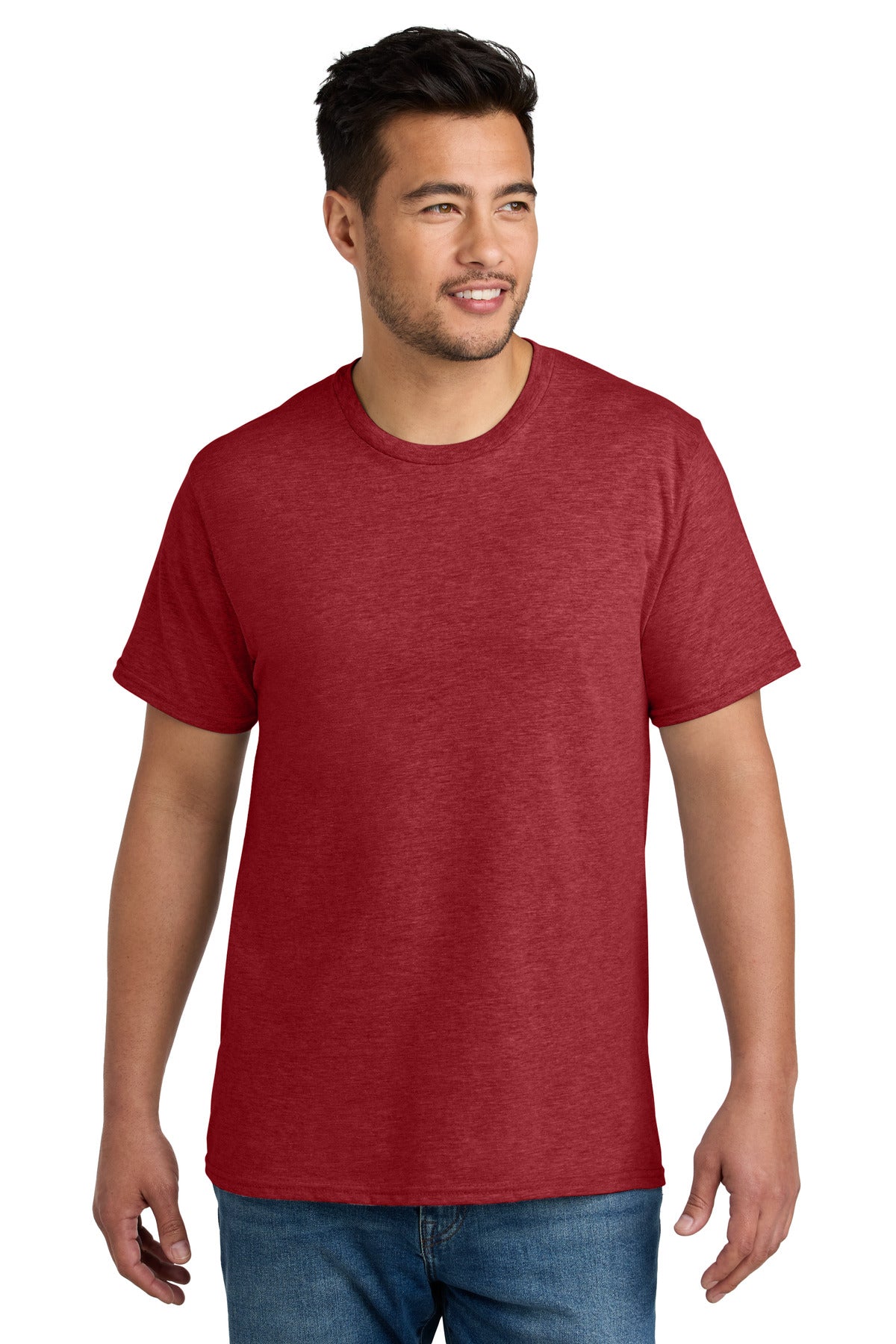 Port & Co CVC Tee PC340 - Team Cardinal Heather - front