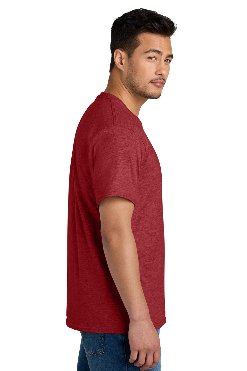Port & Co CVC Tee PC340 - Team Cardinal Heather - side