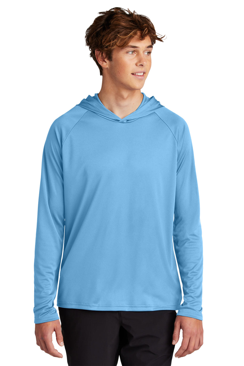 Port & Co Performance Pullover Hooded Tee PC380H - Carolina Blue - front