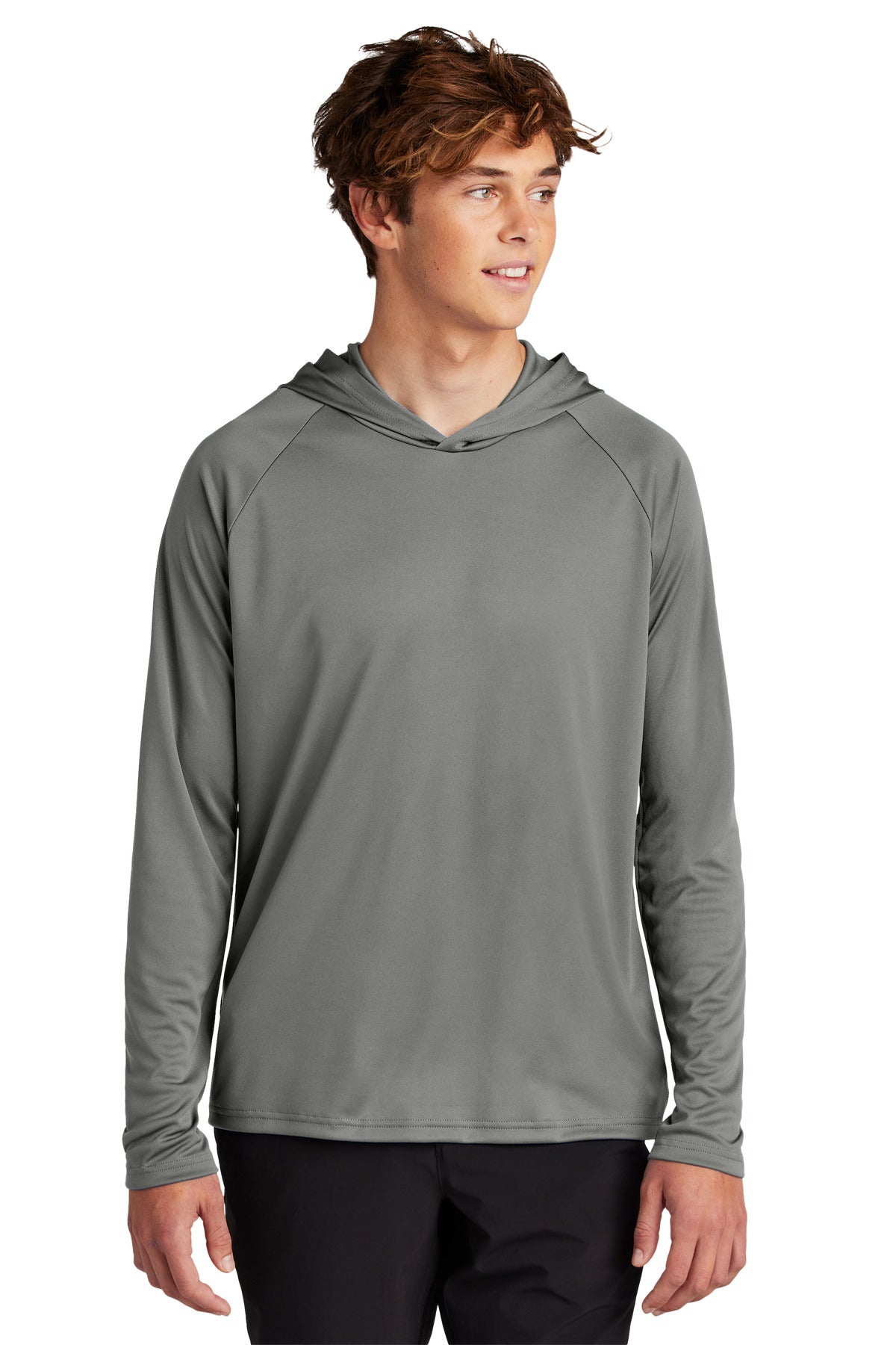 Port & Co Performance Pullover Hooded Tee PC380H - Charcoal - front