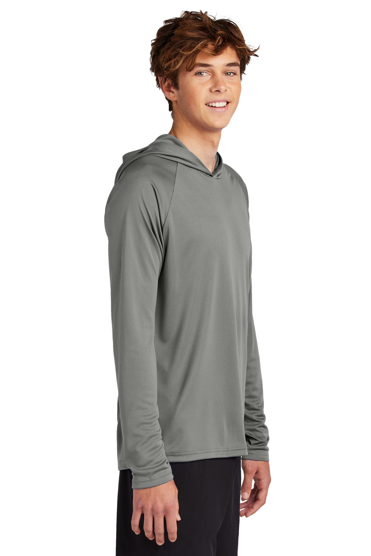 Port & Co Performance Pullover Hooded Tee PC380H - Charcoal - side