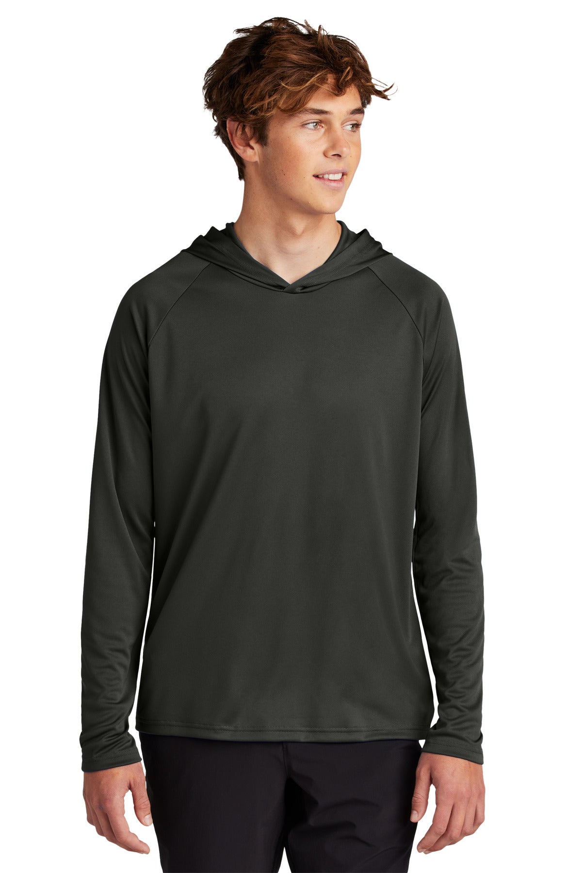 Port & Co Performance Pullover Hooded Tee PC380H - Jet Black - front