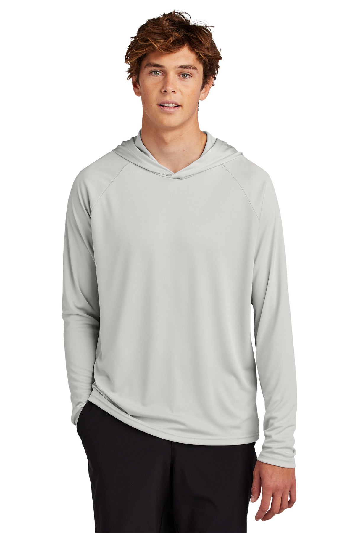 Port & Co Performance Pullover Hooded Tee PC380H - Silver - front