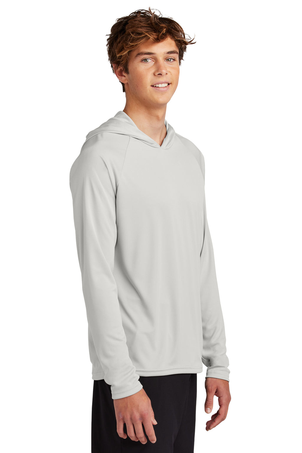 Port & Co Performance Pullover Hooded Tee PC380H - Silver - side