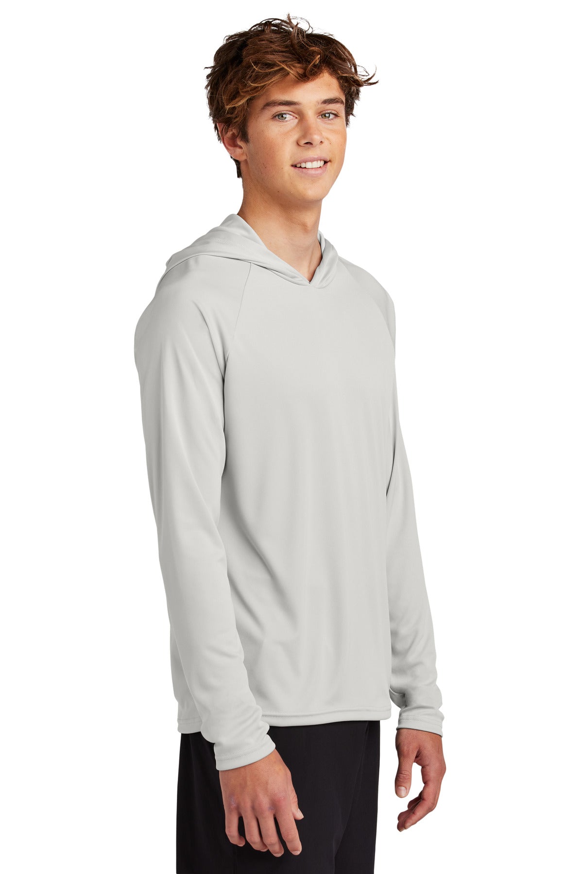 Port & Co Performance Pullover Hooded Tee PC380H - Silver - side