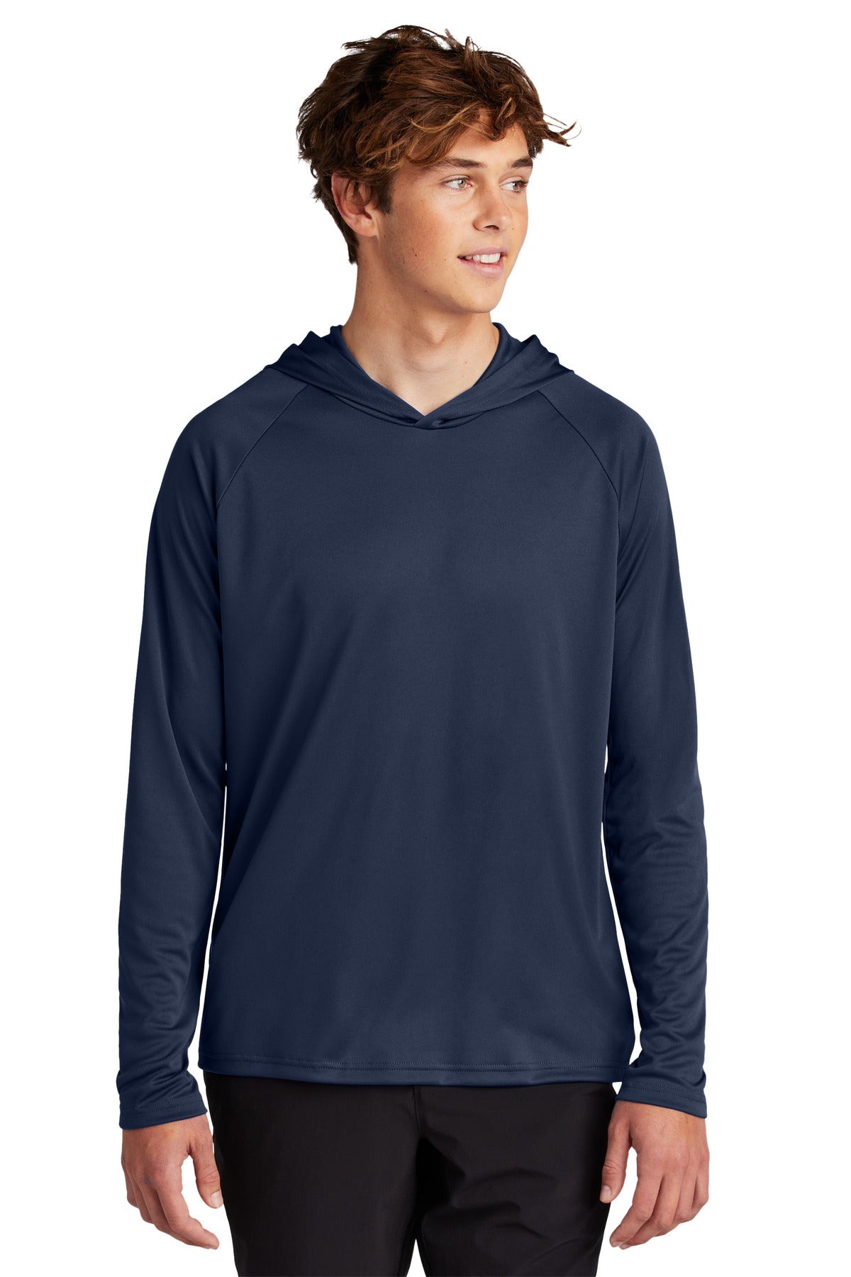 Port & Co Performance Pullover Hooded Tee PC380H - True Navy - front