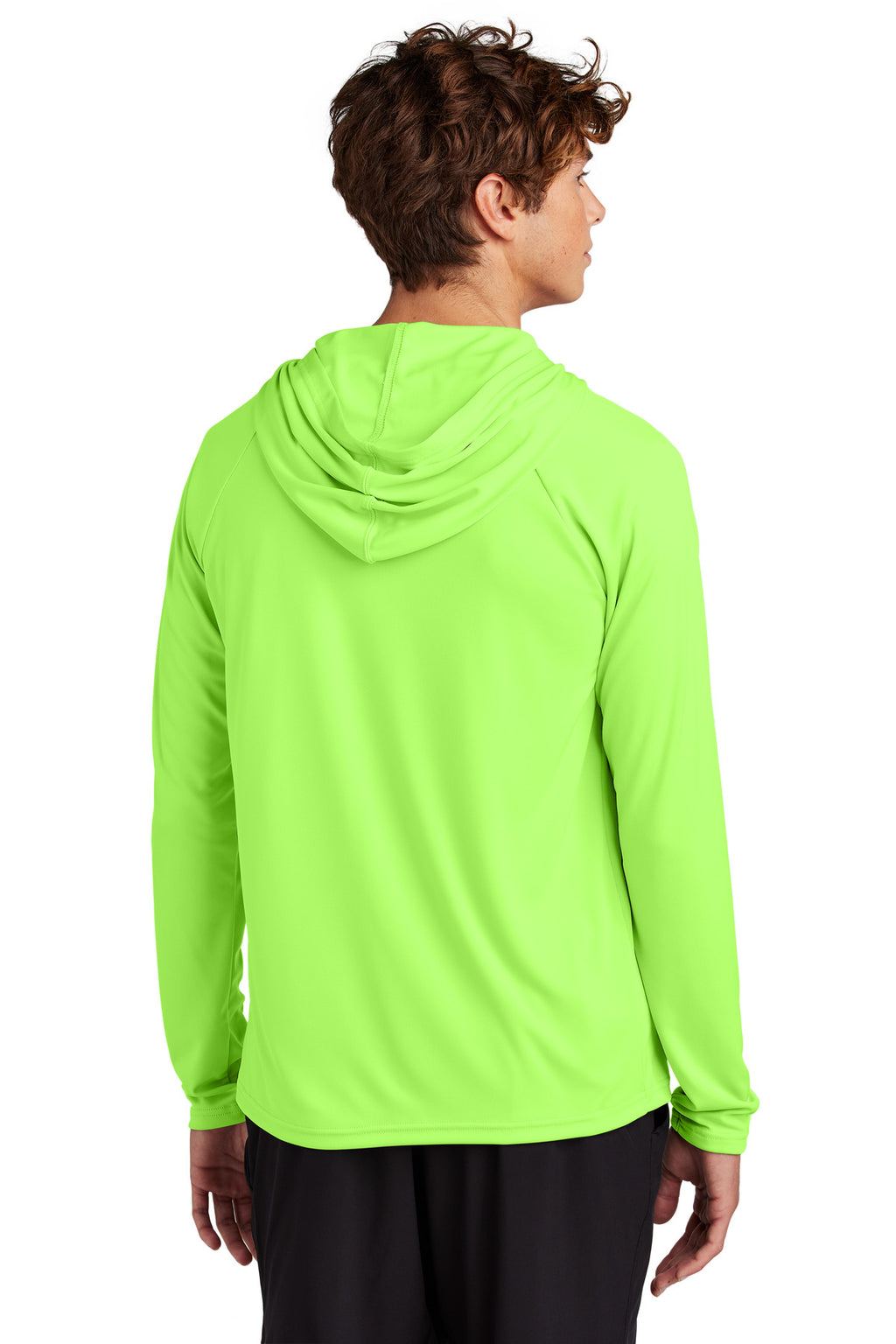 Port & Co Performance Pullover Hooded Tee PC380H - Neon Green - back