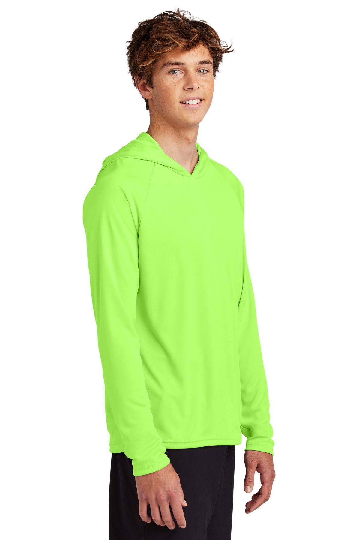Port & Co Performance Pullover Hooded Tee PC380H - Neon Green - side