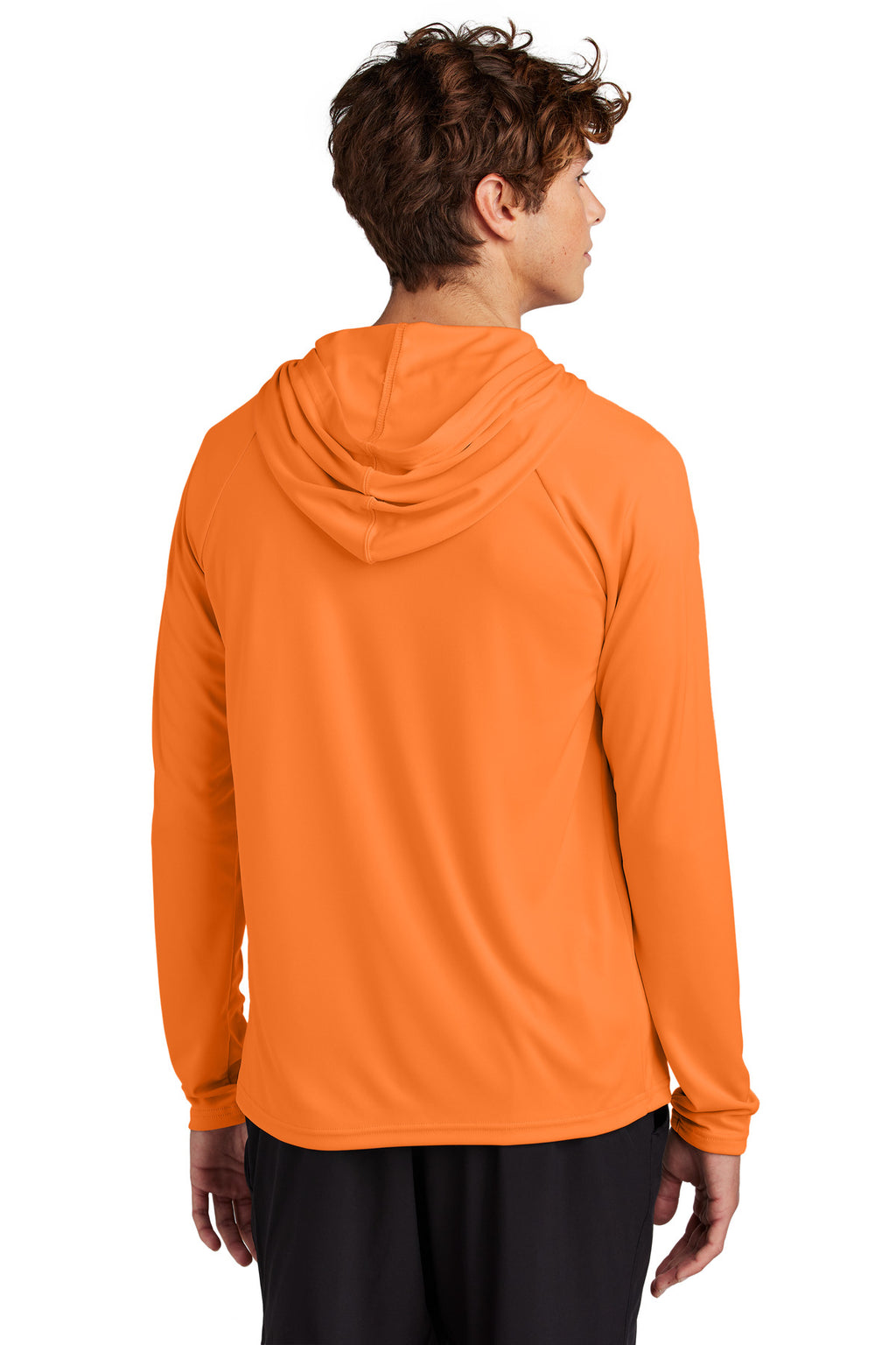 Port & Co Performance Pullover Hooded Tee PC380H - Neon Orange - back