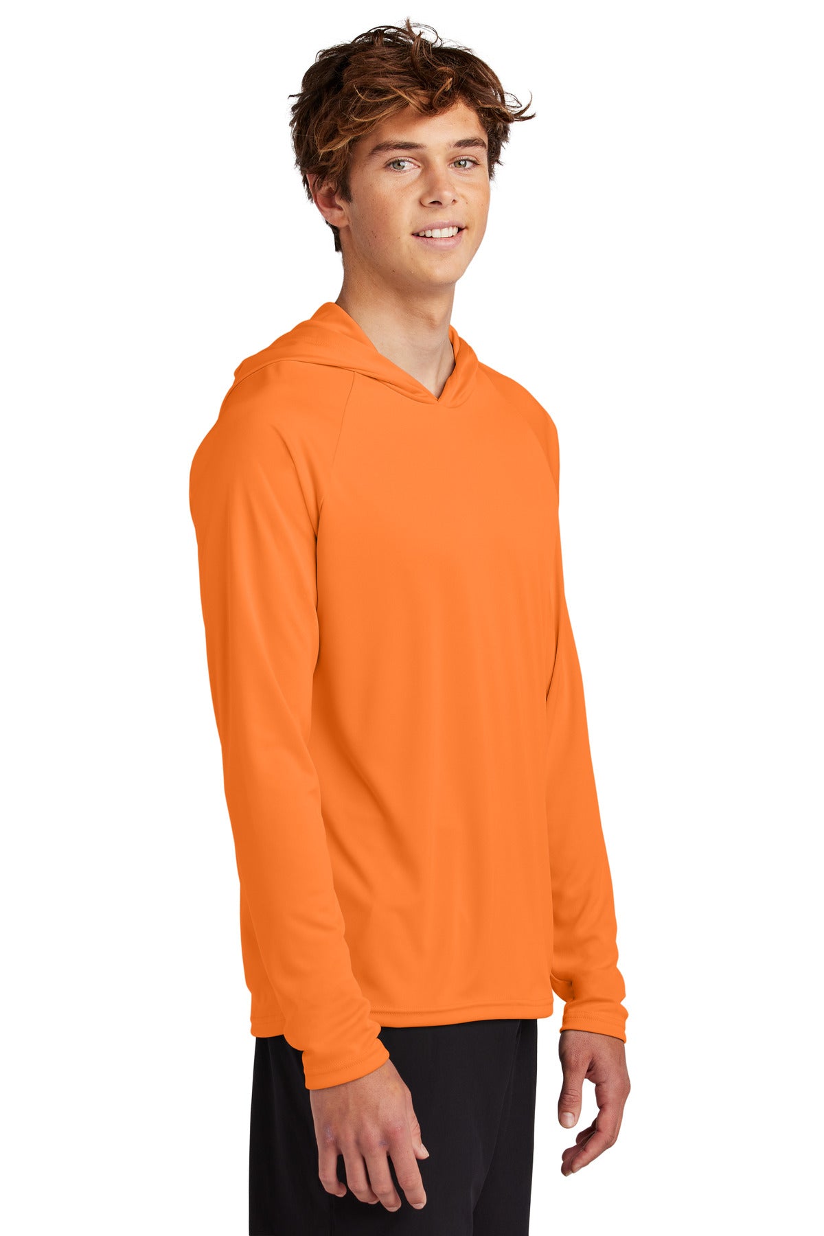 Port & Co Performance Pullover Hooded Tee PC380H - Neon Orange - side