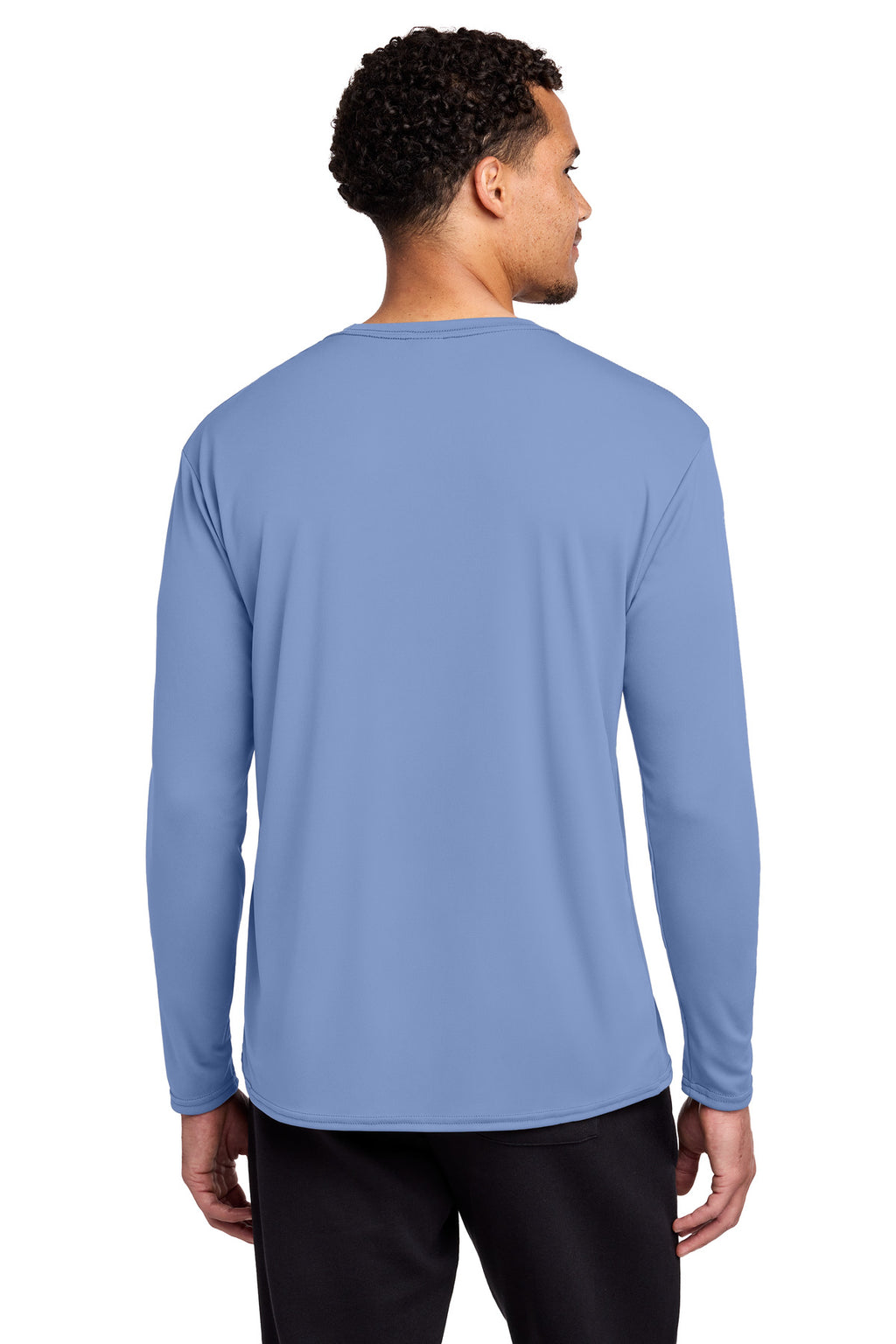 Port & Co Long Sleeve Performance Tee. PC380LS - Carolina Blue - back