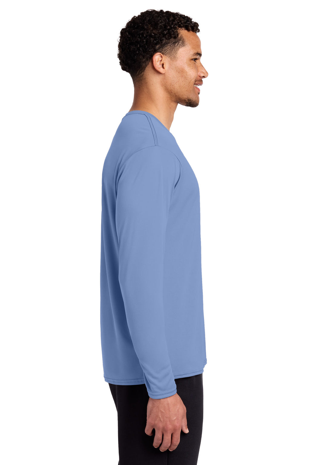Port & Co Long Sleeve Performance Tee. PC380LS - Carolina Blue - side