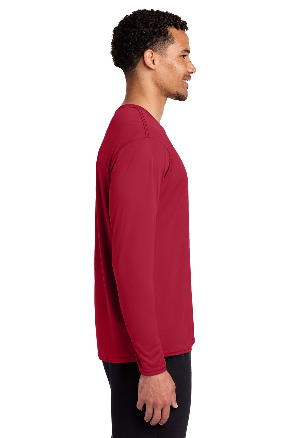 Port & Co Long Sleeve Performance Tee. PC380LS - Red - side