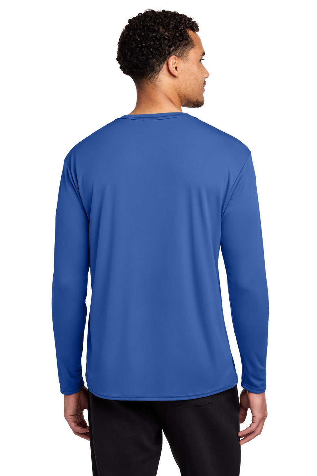 Port & Co Long Sleeve Performance Tee. PC380LS - Royal - back