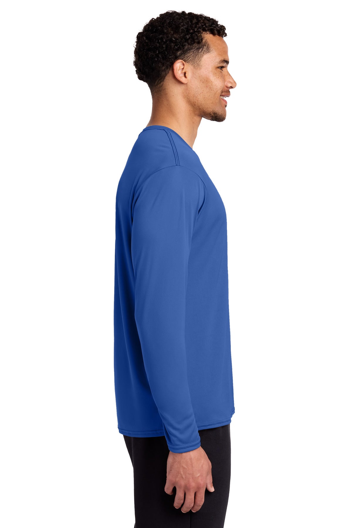 Port & Co Long Sleeve Performance Tee. PC380LS - Royal - side