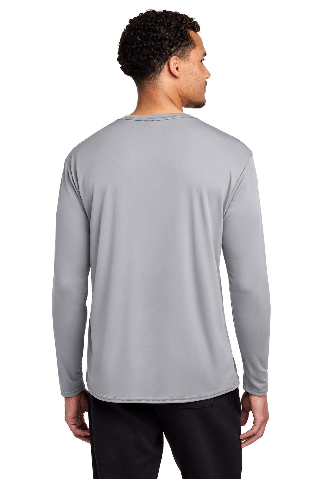 Port & Co Long Sleeve Performance Tee. PC380LS - Silver - back
