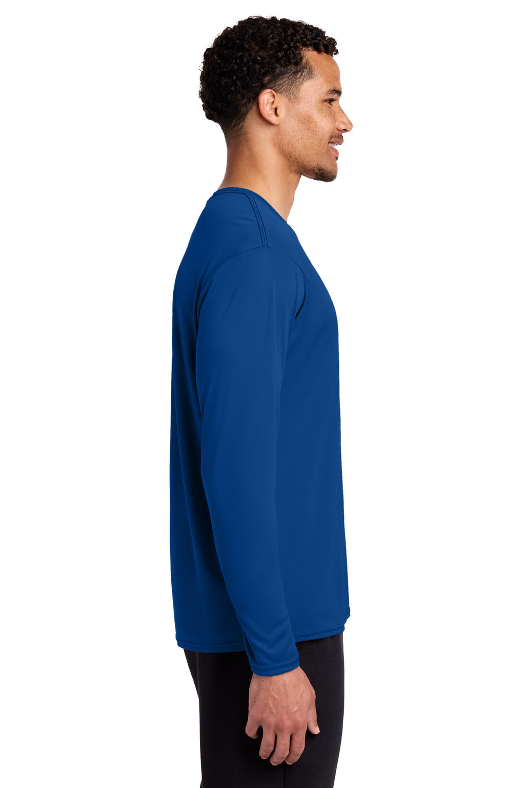 Port & Co Long Sleeve Performance Tee. PC380LS - True Royal - side
