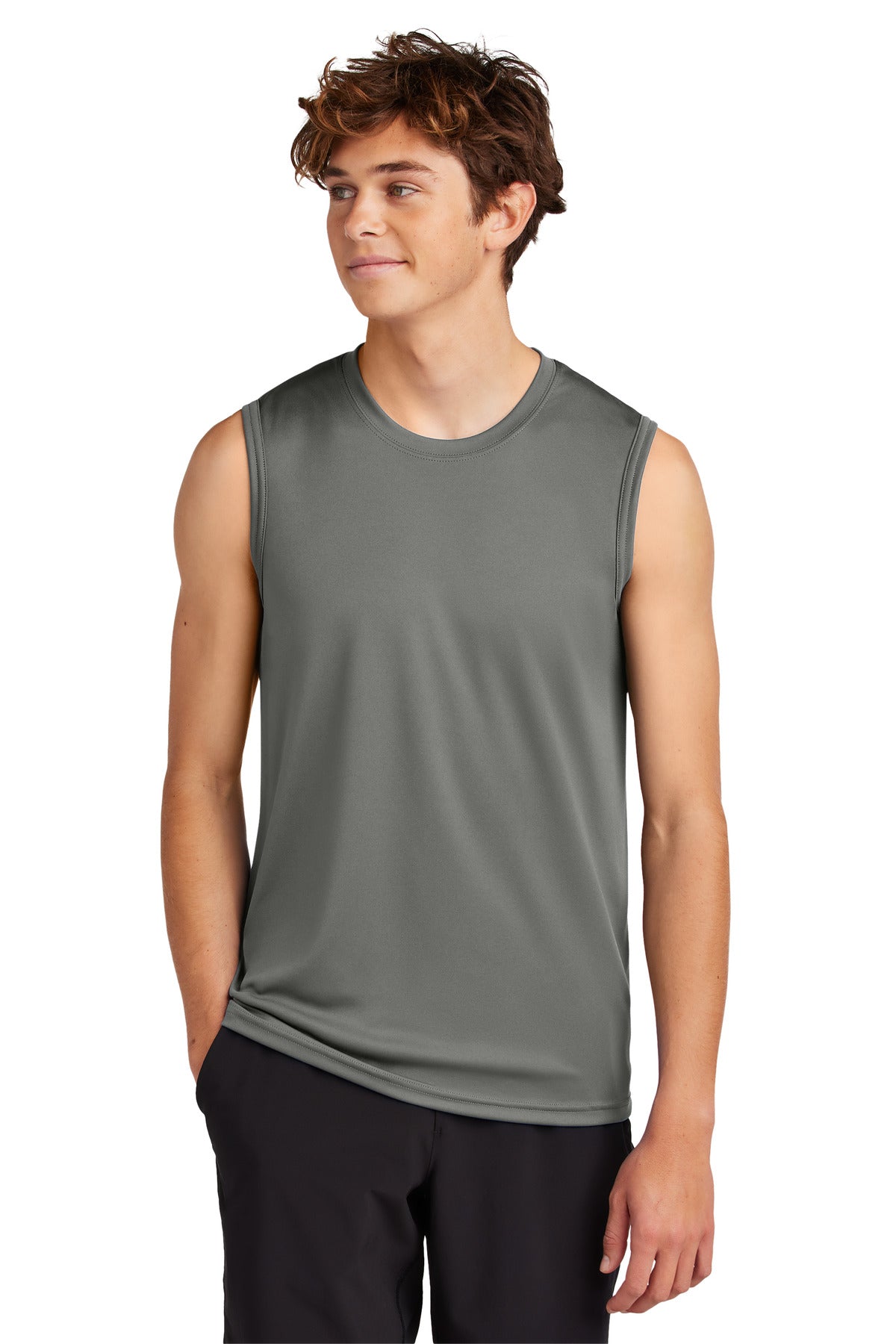 Port & Co Performance Sleeveless Tee PC380SL - Charcoal - front