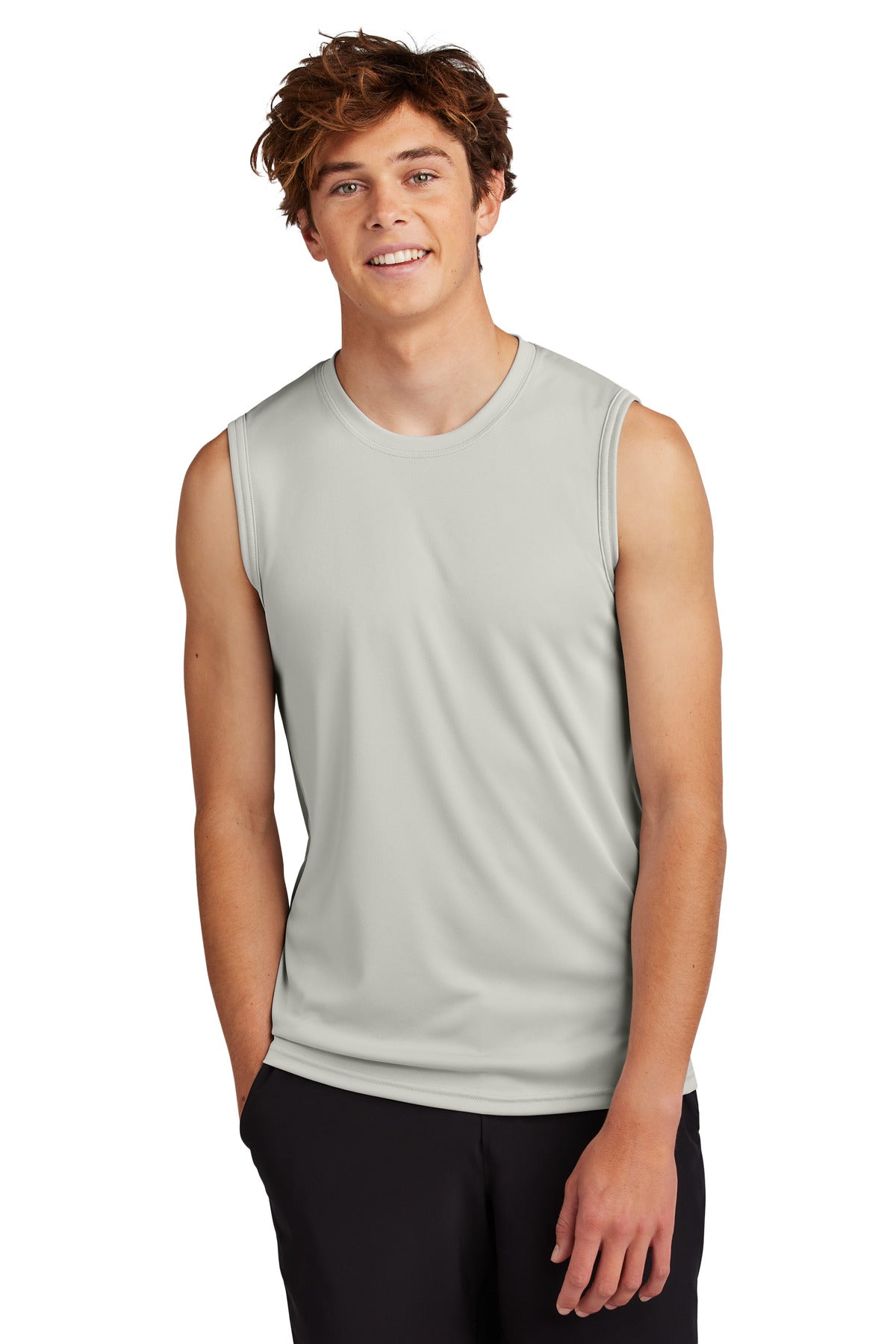 Port & Co Performance Sleeveless Tee PC380SL - Silver - front