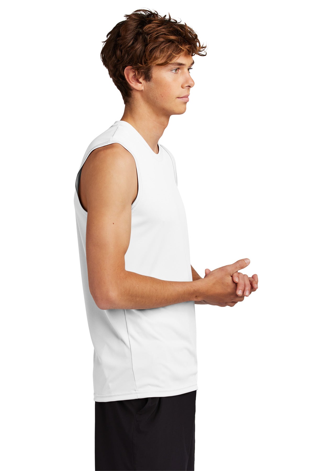 Port & Co Performance Sleeveless Tee PC380SL - White - side