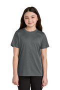 Port & Co Youth Heather Performance Tee PC390Y - Metal Grey Heather - front