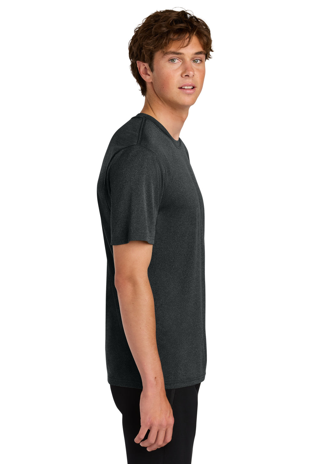 Port & Co Heather Performance Tee PC390 - Black Heather - side