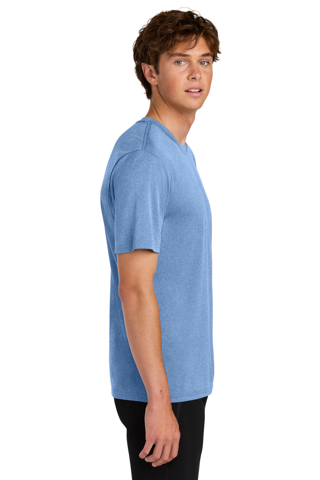 Port & Co Heather Performance Tee PC390 - Carolina Blue Heather - side