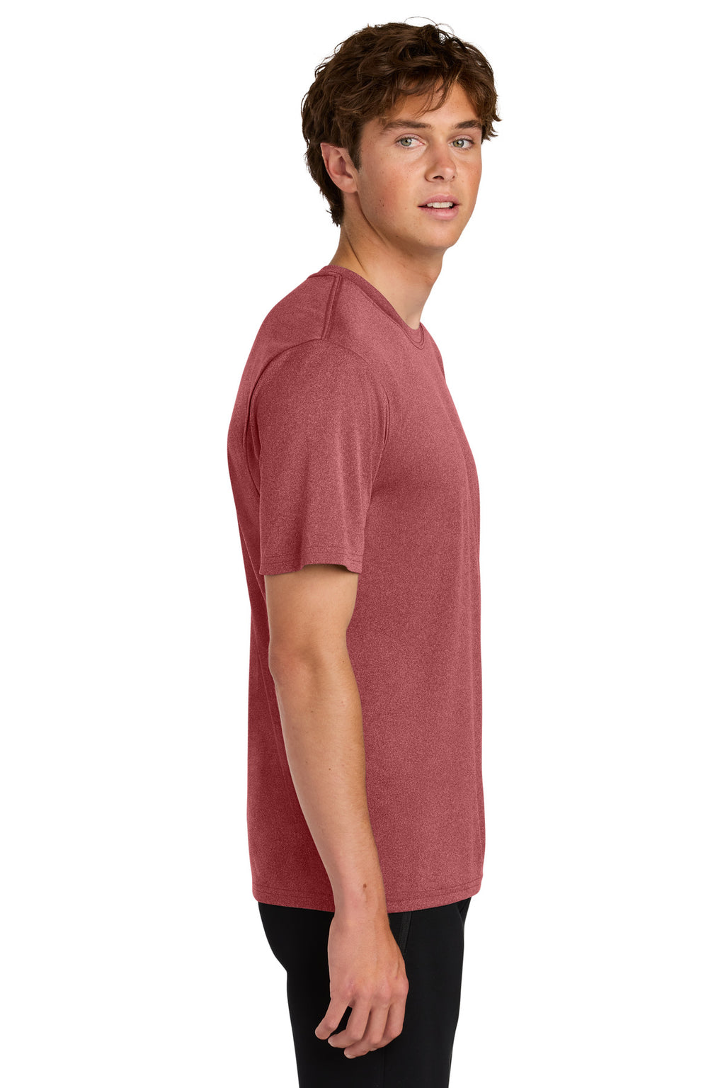 Port & Co Heather Performance Tee PC390 - Deep Red Heather - side
