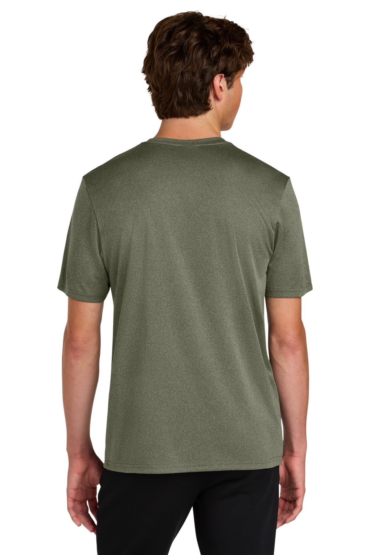 Port & Co Heather Performance Tee PC390 - Olive Drab Green Heather - back