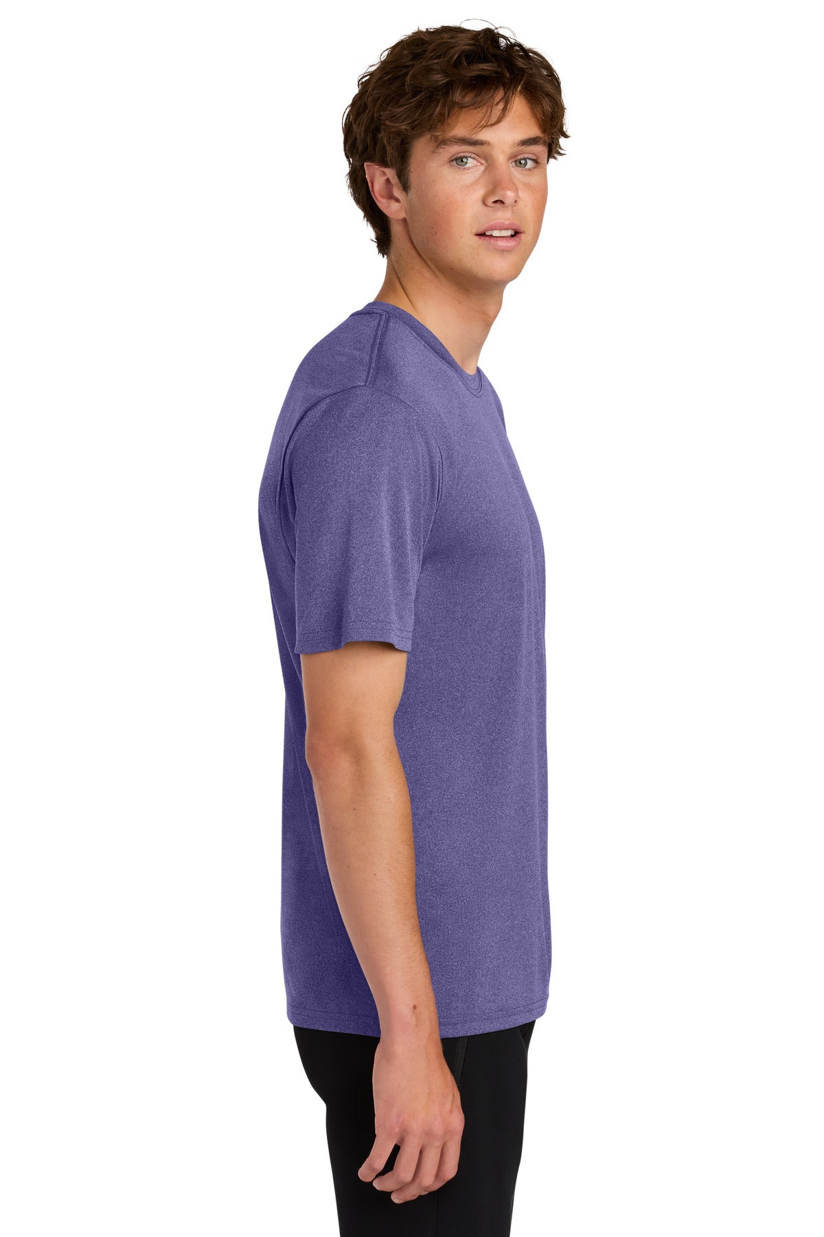 Port & Co Heather Performance Tee PC390 - Team Purple Heather - side