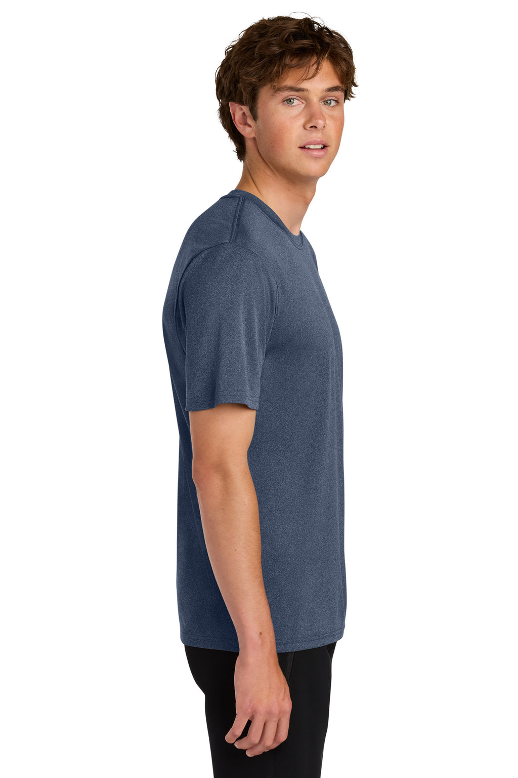 Port & Co Heather Performance Tee PC390 - True Navy Heather - side