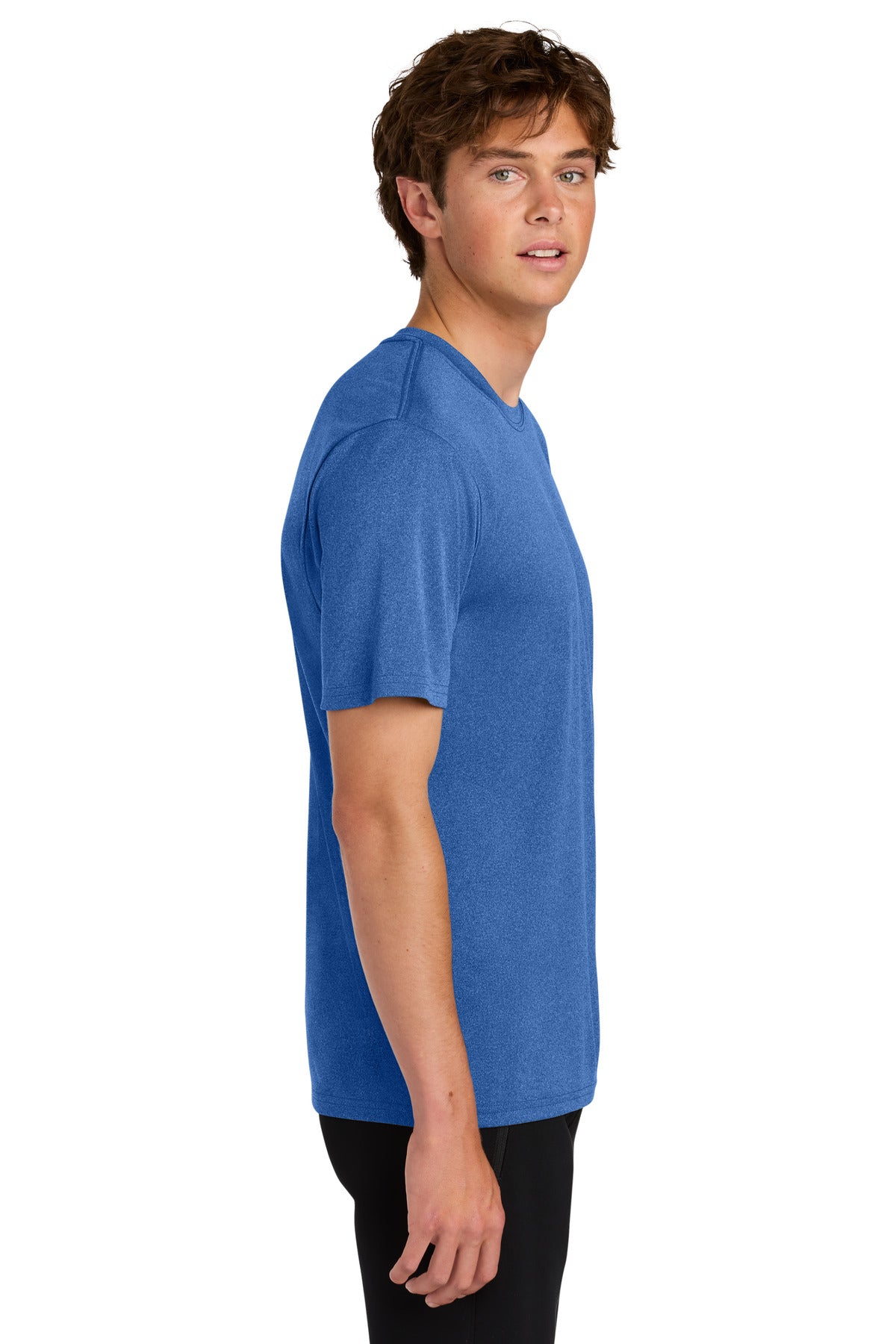 Port & Co Heather Performance Tee PC390 - True Royal Heather - side