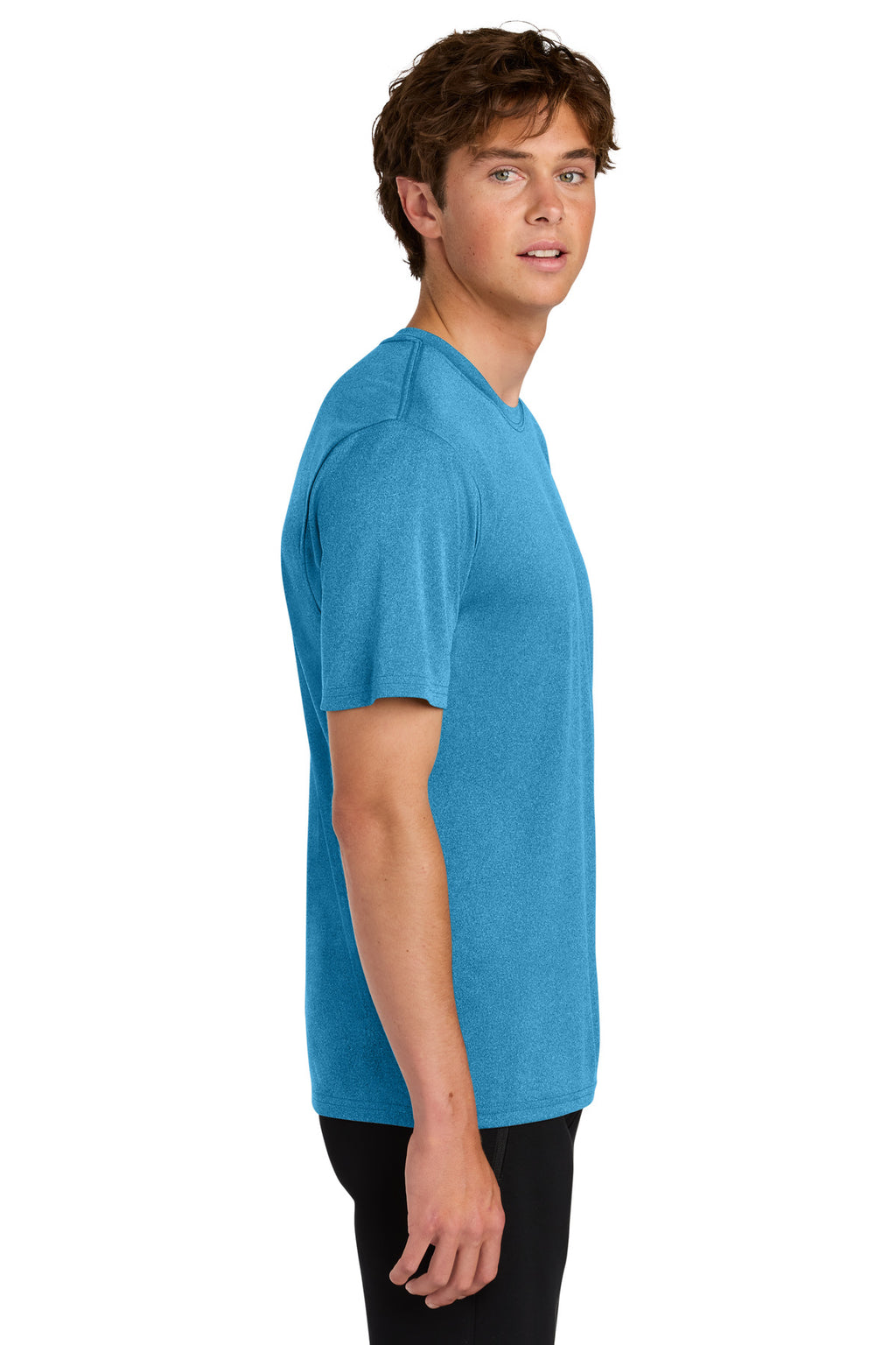 Port & Co Heather Performance Tee PC390 - Turquoise Heather - side