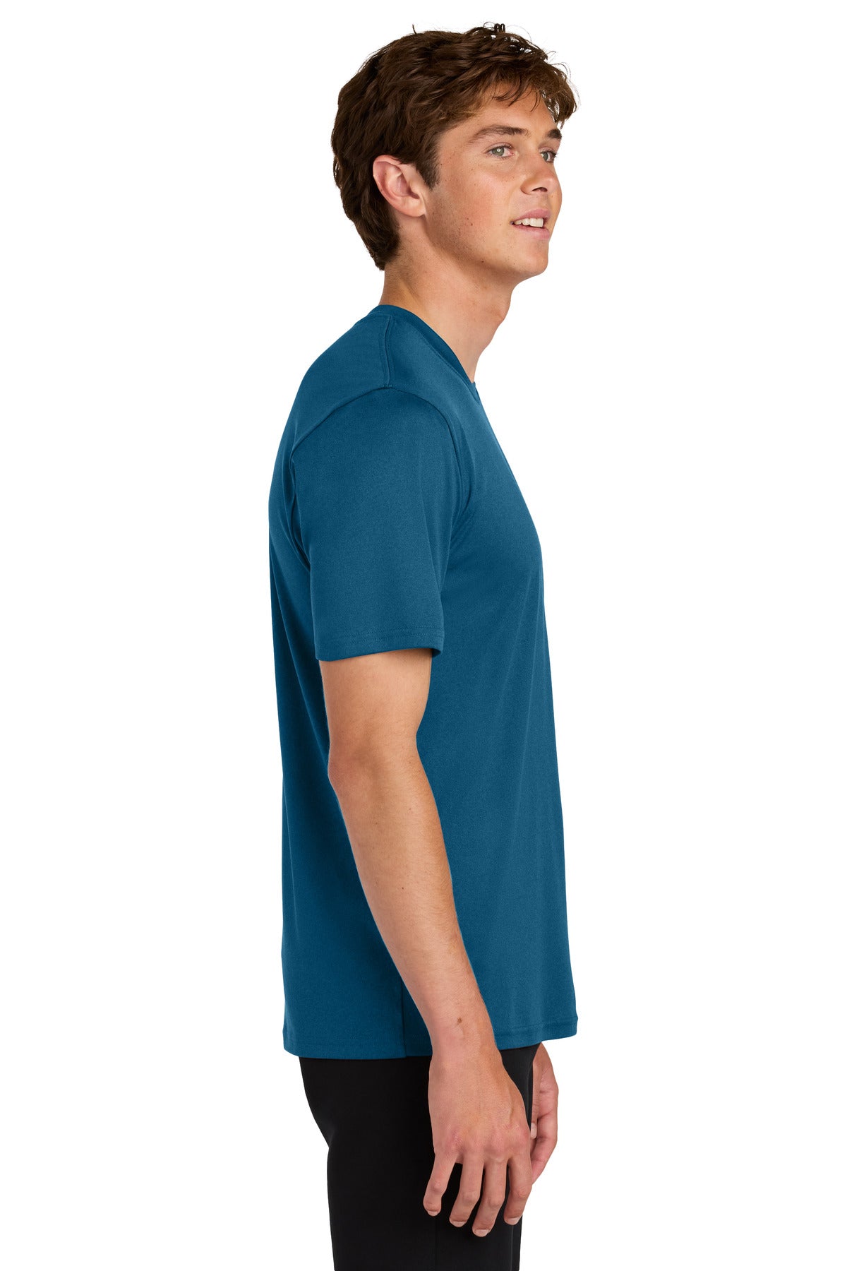 Port & Co Heather Performance Tee PC390 - Vintage Sapphire - side