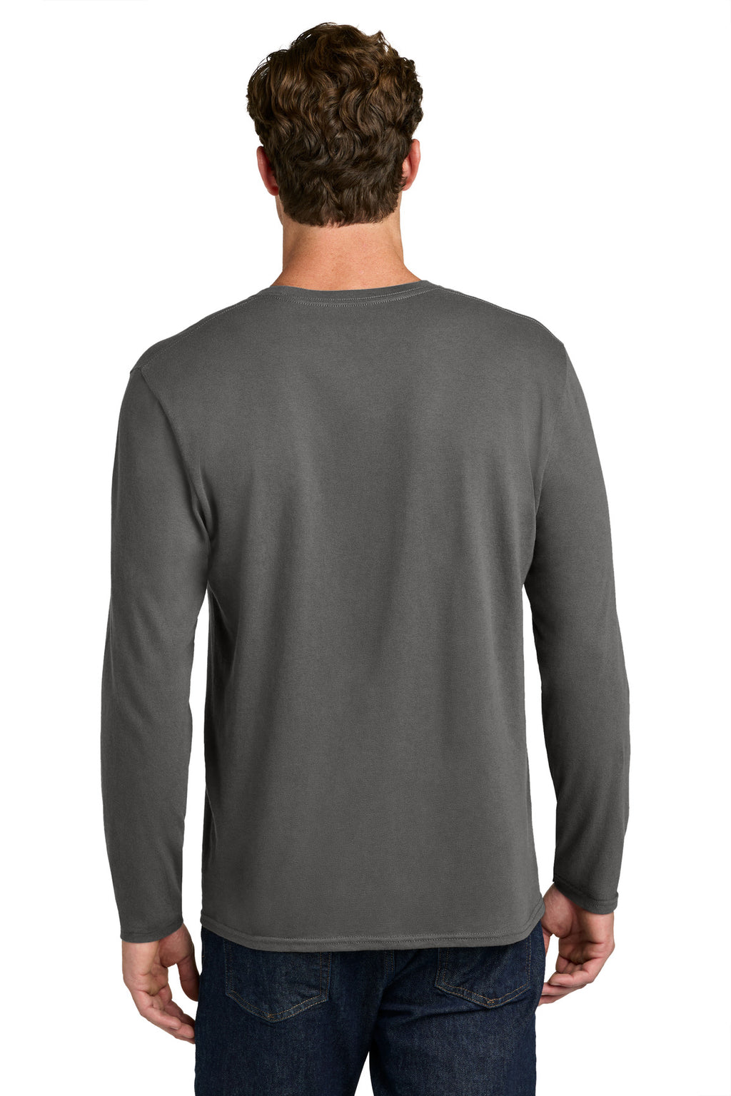 Port & Co Easy Cotton Long Sleeve Tee PC43LS - Charcoal - back