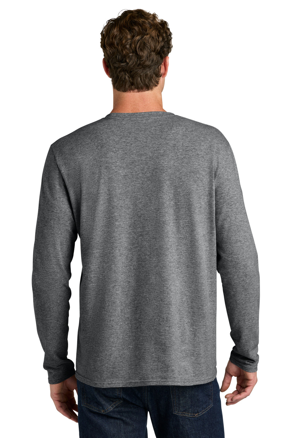 Port & Co Easy Cotton Long Sleeve Tee PC43LS - Graphite Heather - back