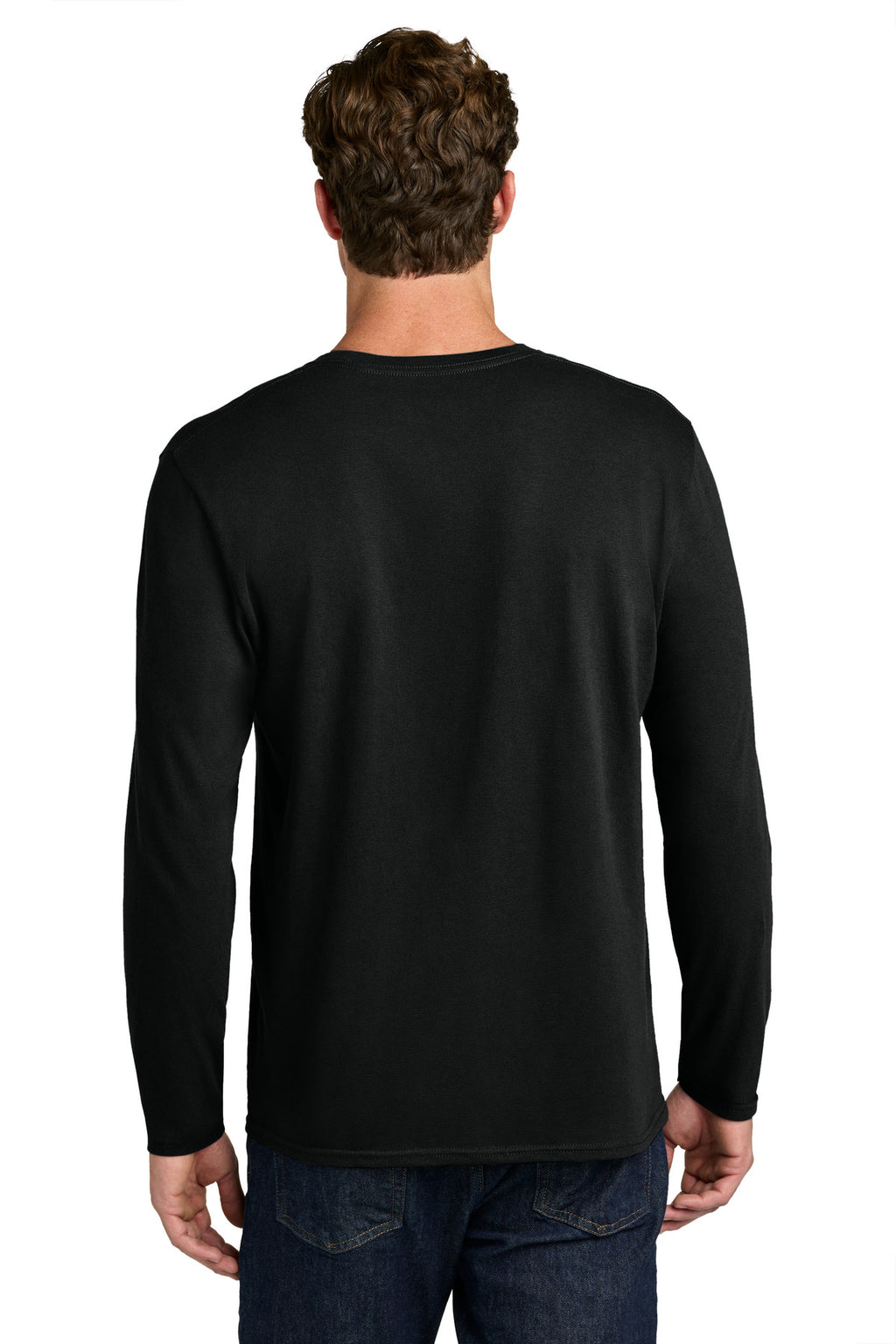 Port & Co Easy Cotton Long Sleeve Tee PC43LS - Jet Black - back