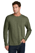 Port & Co Easy Cotton Long Sleeve Tee PC43LS - Olive Drab Green Heather - front