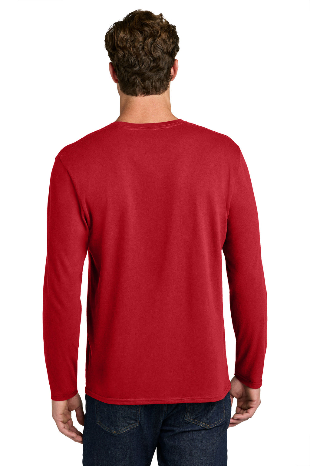 Port & Co Easy Cotton Long Sleeve Tee PC43LS - Red - back