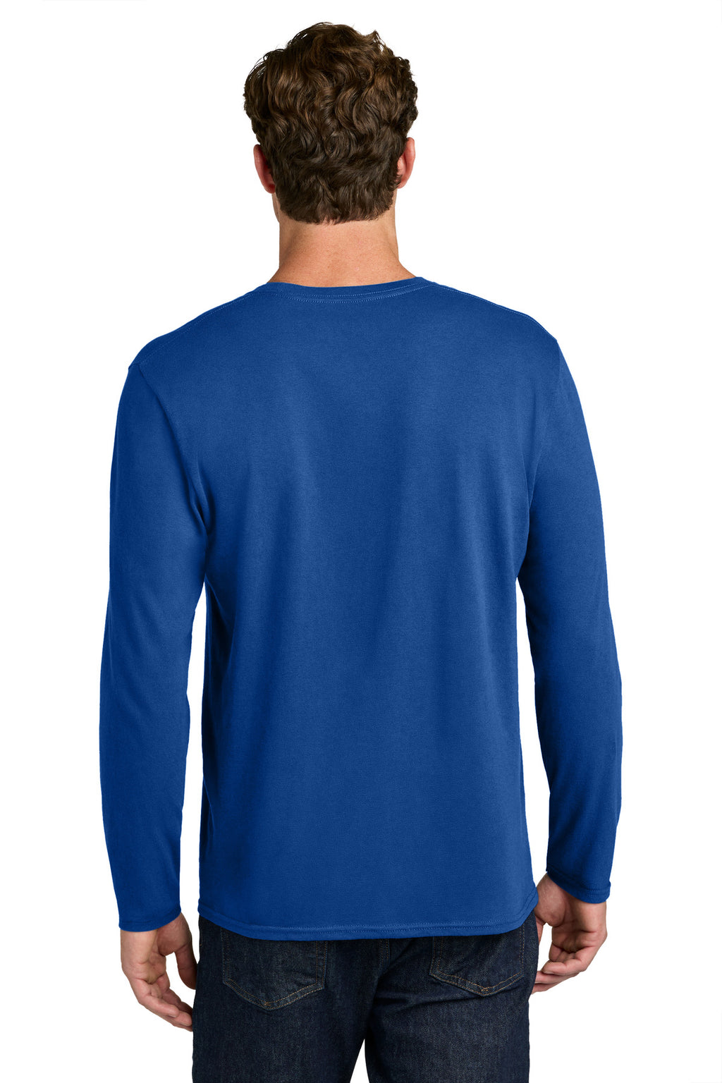 Port & Co Easy Cotton Long Sleeve Tee PC43LS - True Royal - back