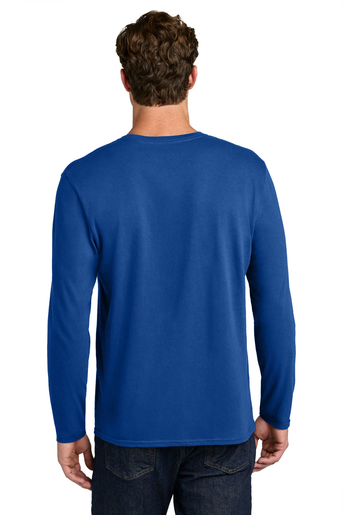Port & Co Easy Cotton Long Sleeve Tee PC43LS - True Royal - back