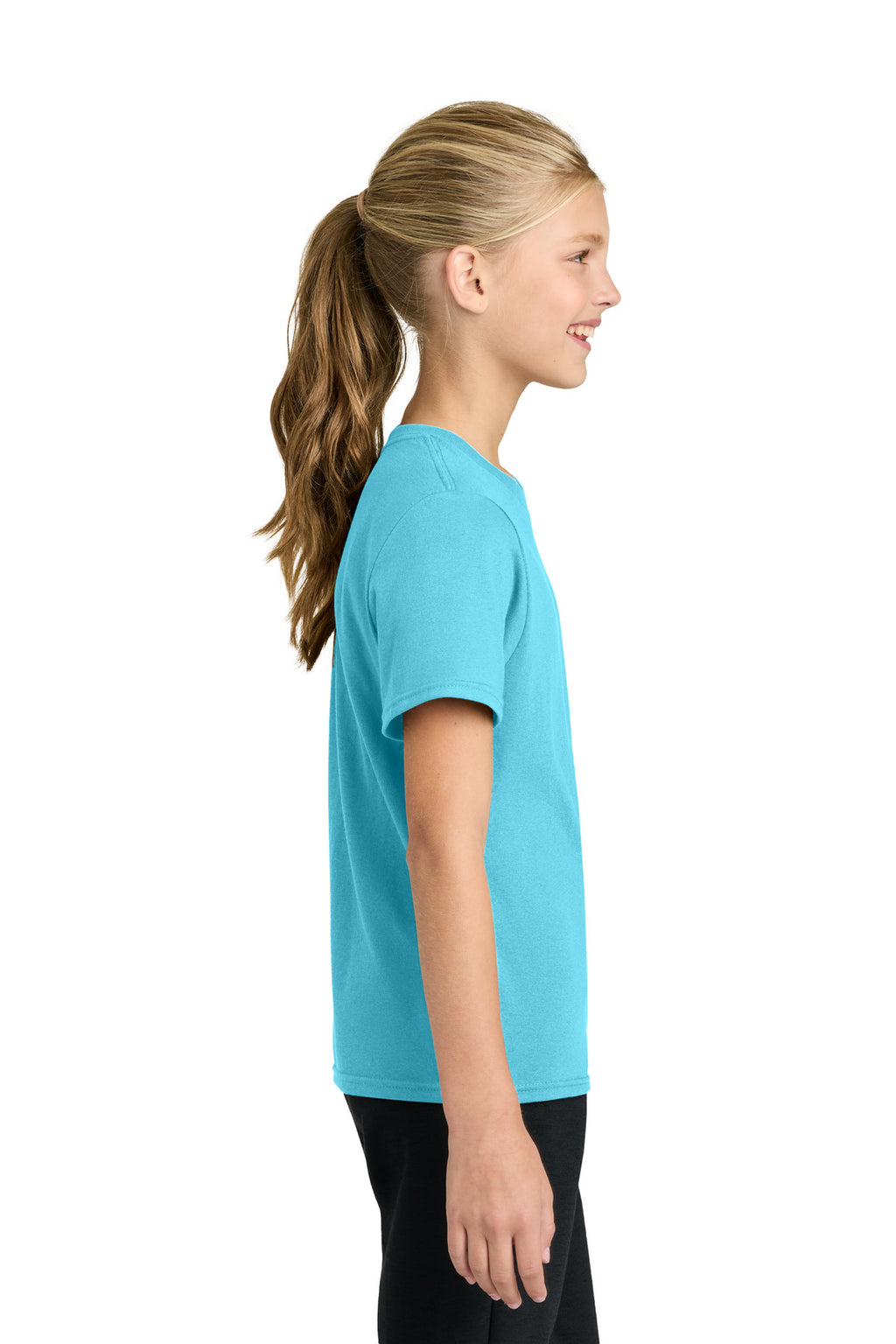 Port & Co Youth Easy Cotton Tee PC43Y - Aquatic Blue - side