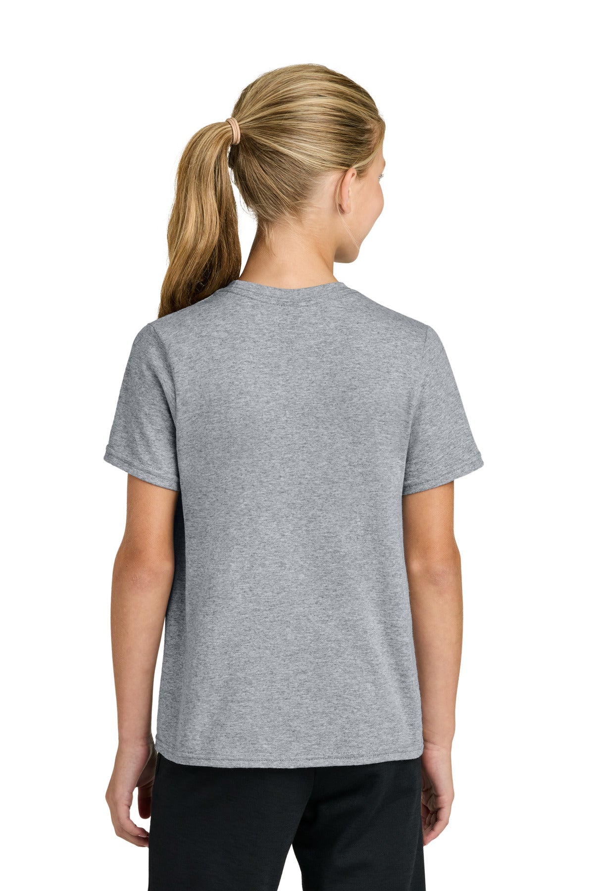 Port & Co Youth Easy Cotton Tee PC43Y - Athletic Heather - back
